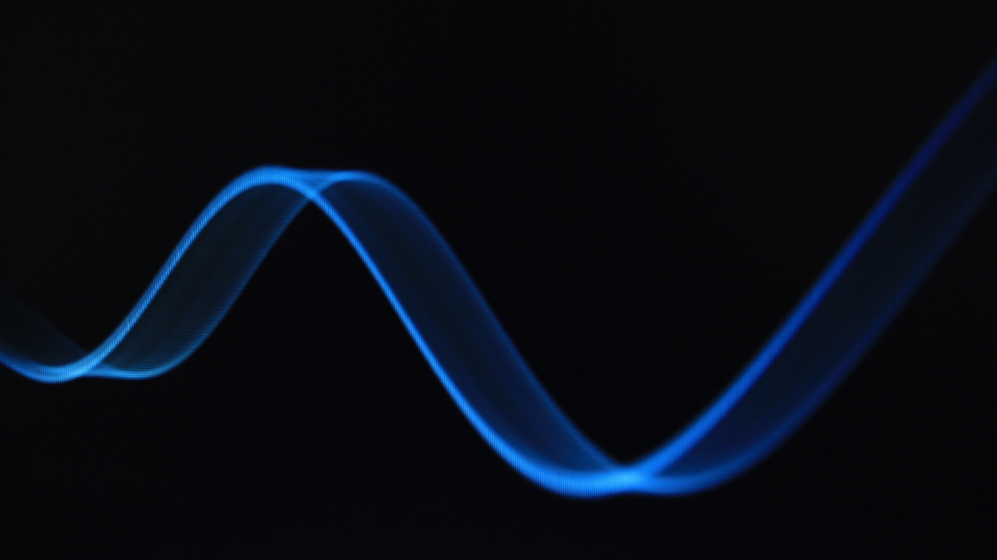 3840x2160 Wallpaper Blue curve, black background, abstract 3840x2160 UHD 4K Picture, Image