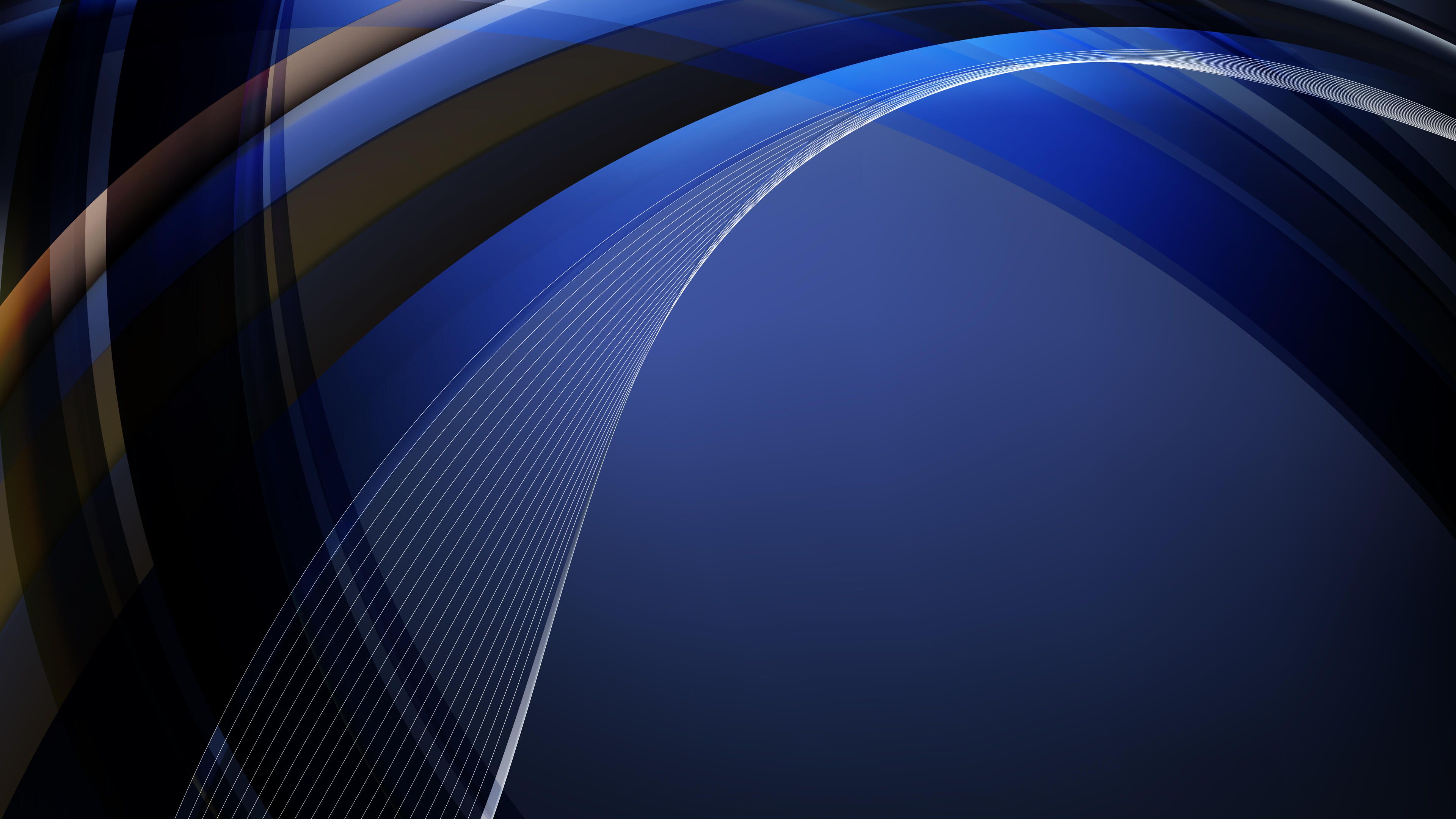 3840x2160 Blue Curve Abstract Background
