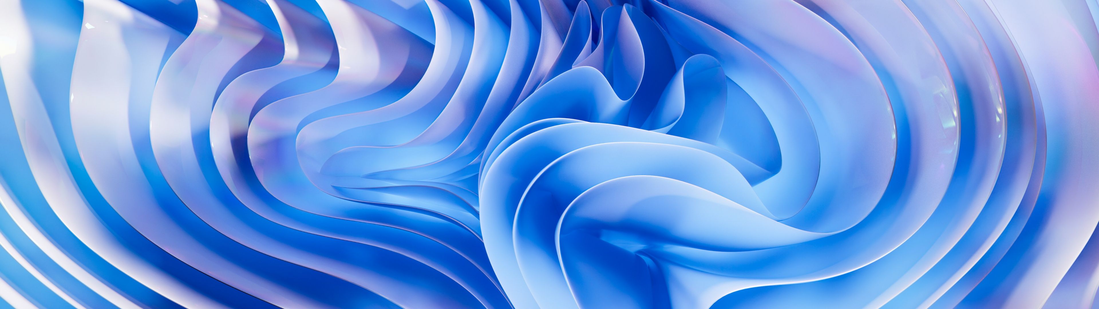 3840x1080 Blue aesthetic Wallpaper 4K, Abstract art, 3D Render