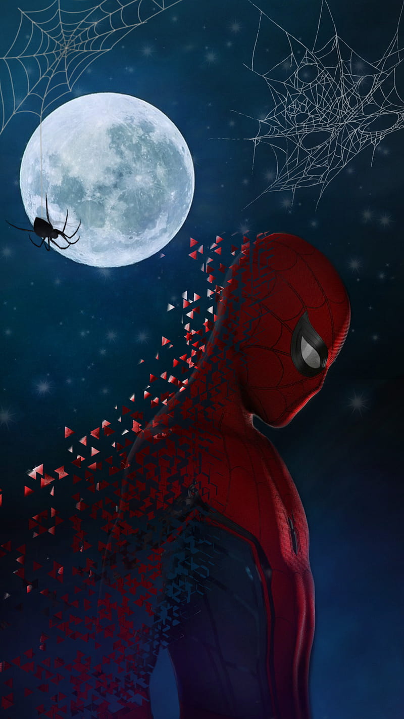 800x1422 Spiderman by Night, graphic, iron man, marvel, night, spider, spiderman, superhero, HD phone wallpaper