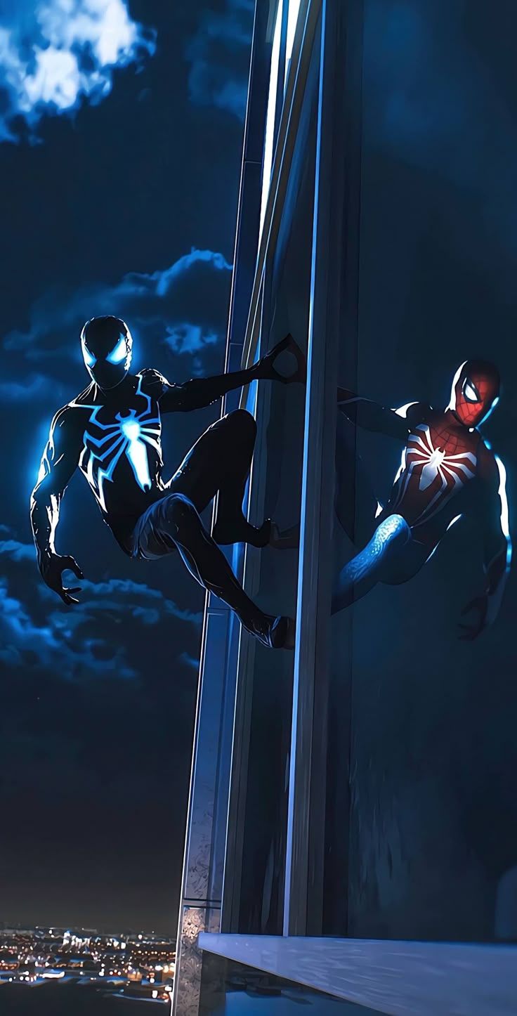 736x1446 Day And Night Spiderman. Spiderman And Black Spiderman, Insomniac Spider Man Wallpaper, Spider Man Wallpaper