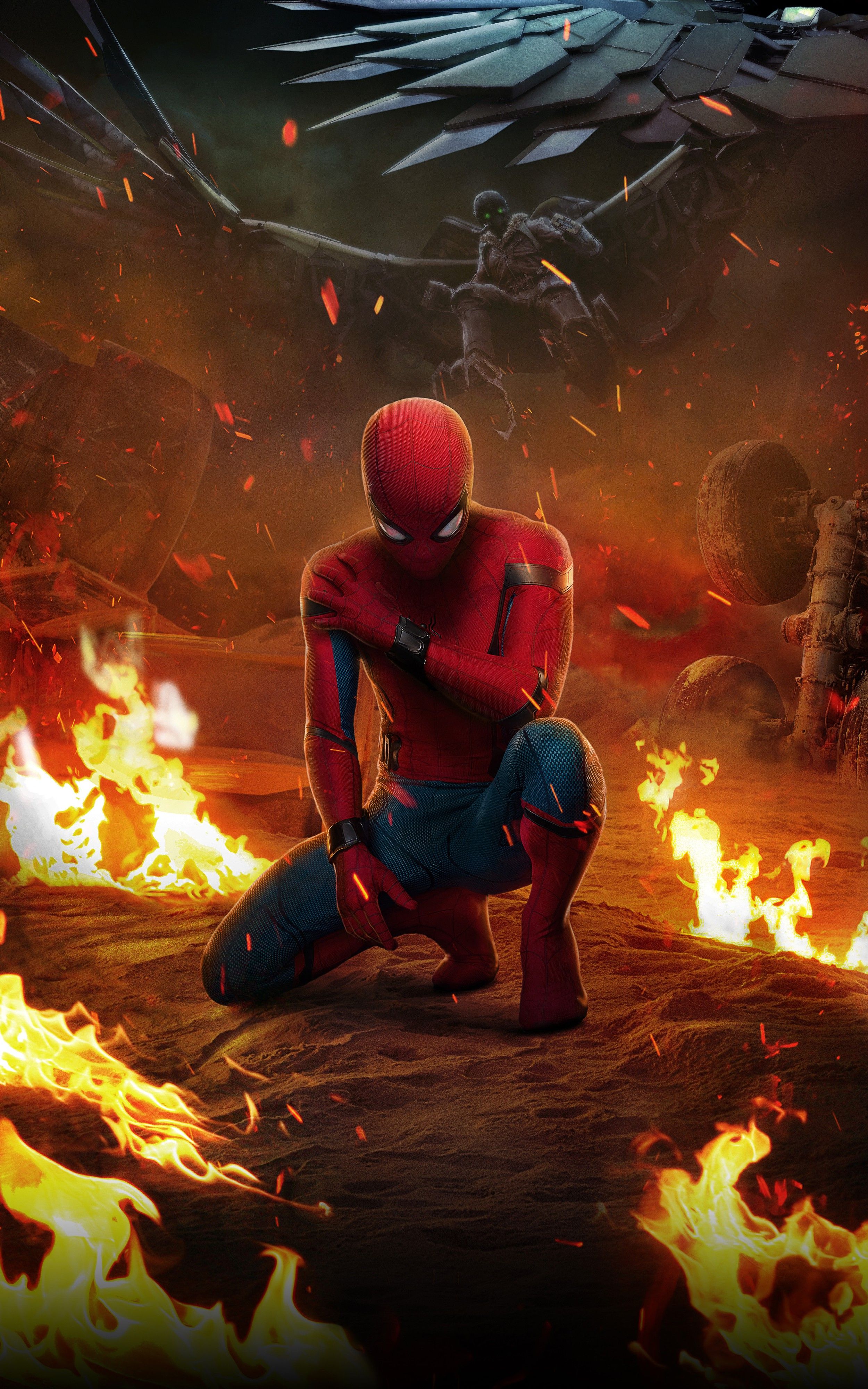 2500x4000 Wallpaper Spider Man, Spider Man Homecoming, Tom Holland, Miles Morales, Peter Parker, Background Free Image