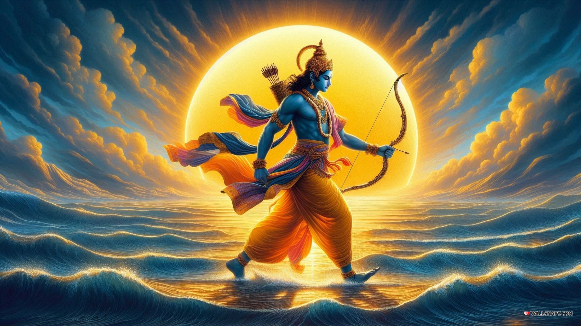 1920x1080 Lord rama ai image nature bow arrow 4k free pc
