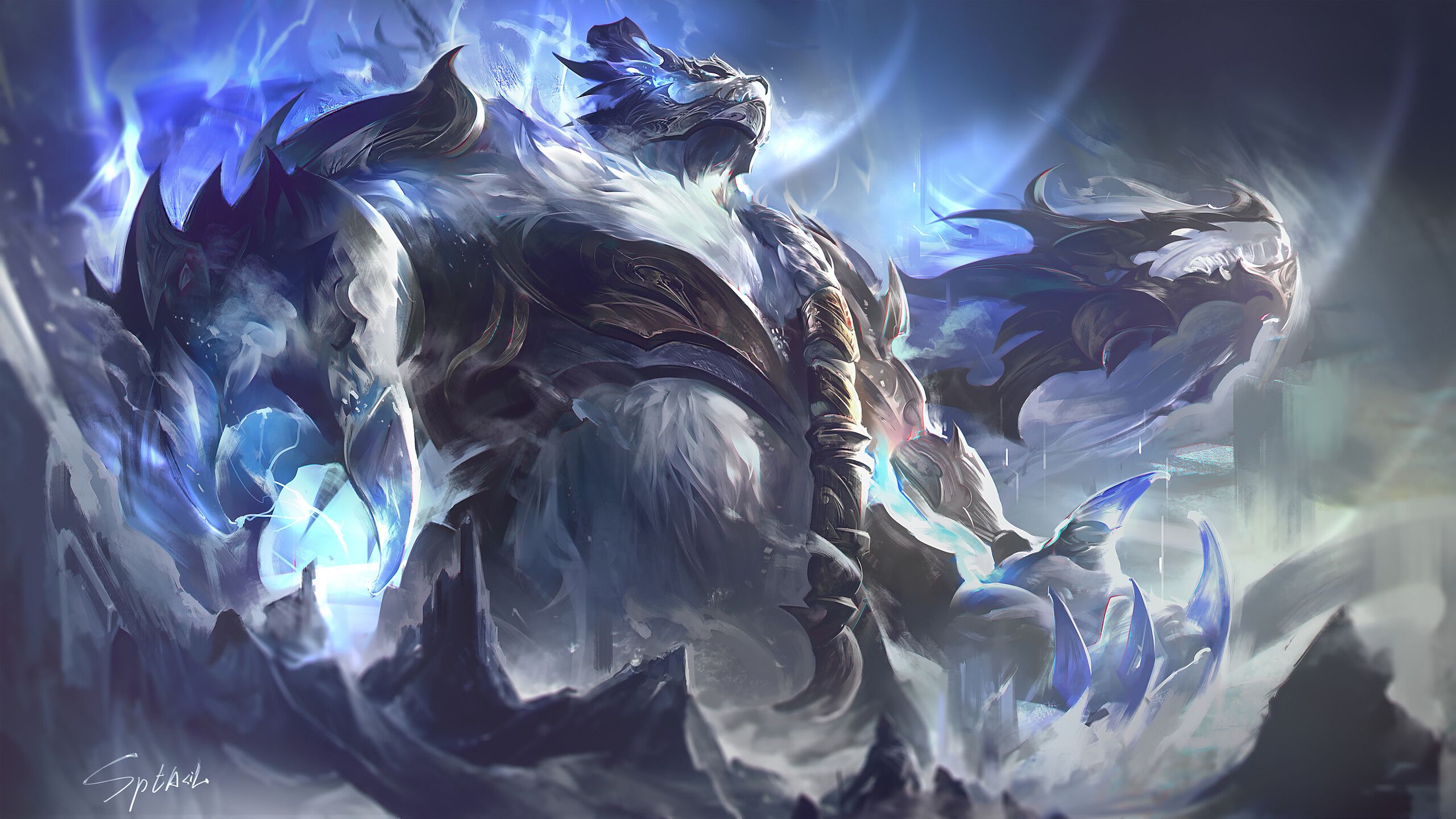2560x1440 Volibear Dualtiy Dragon LoL Wallpaper 4K PC Desktop e