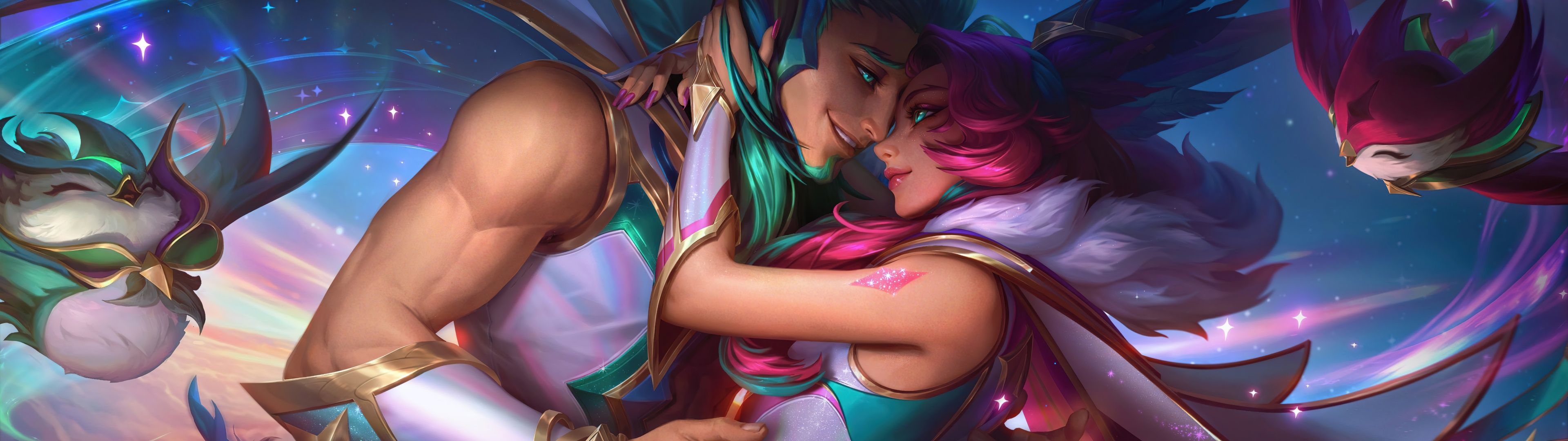 3840x1080 League of Legends Wallpaper 4K, Xayah, Rakan, 5K, 8K