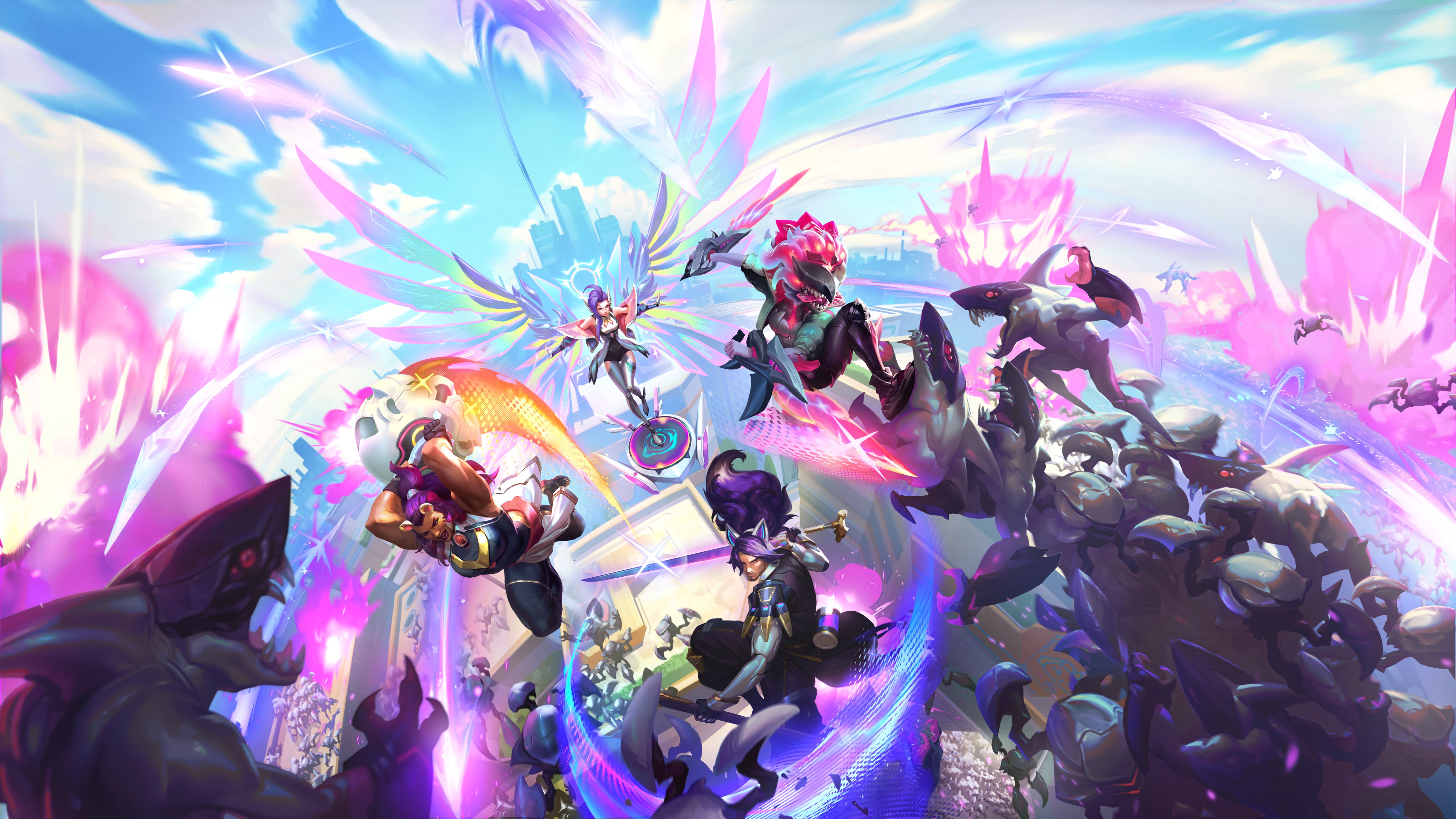 5120x2880 League of Legends Swarm Anima Squad 4K Wallpaper