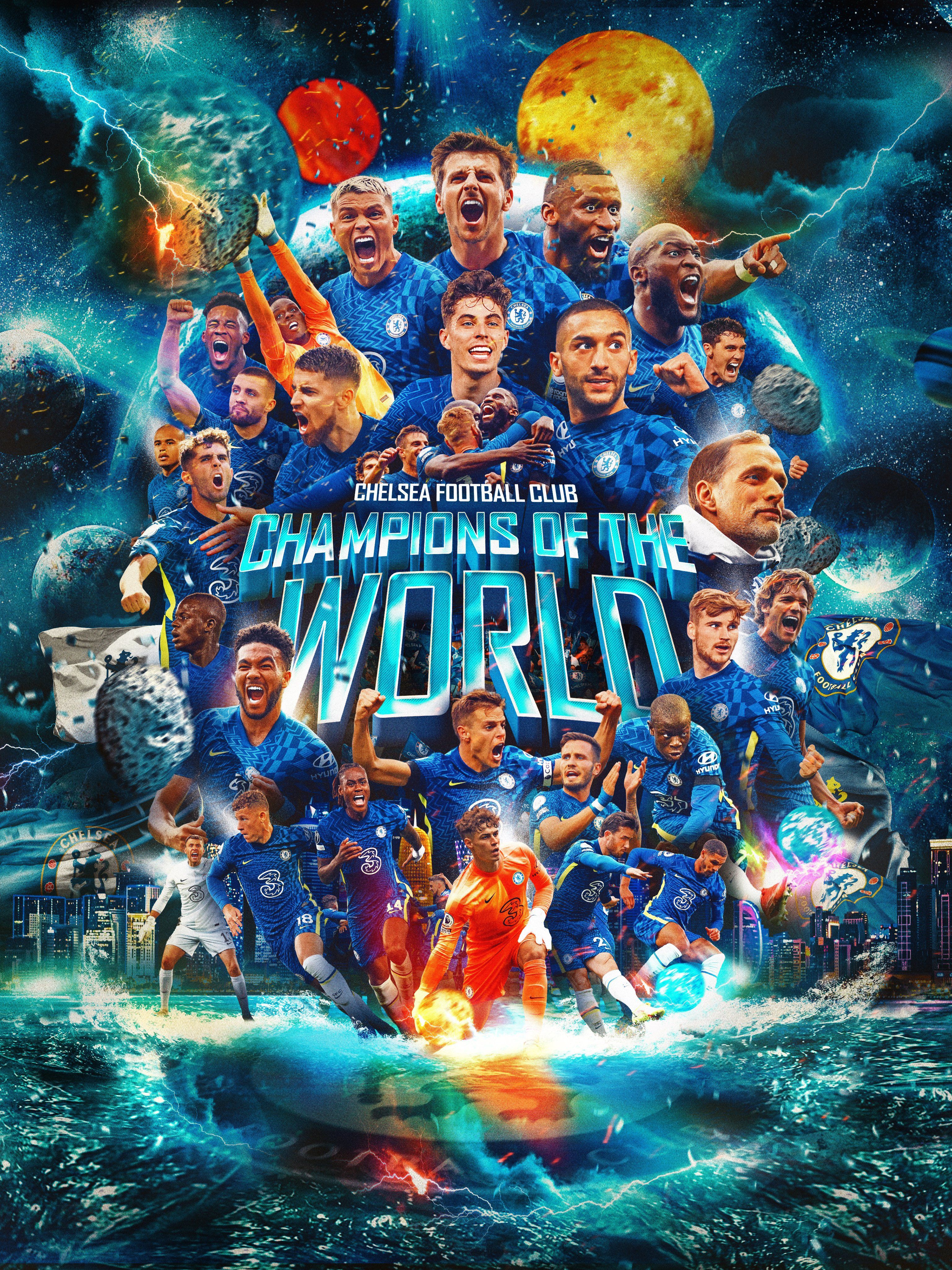 3072x4096 Chelsea Club World Cup Champions Wallpaper