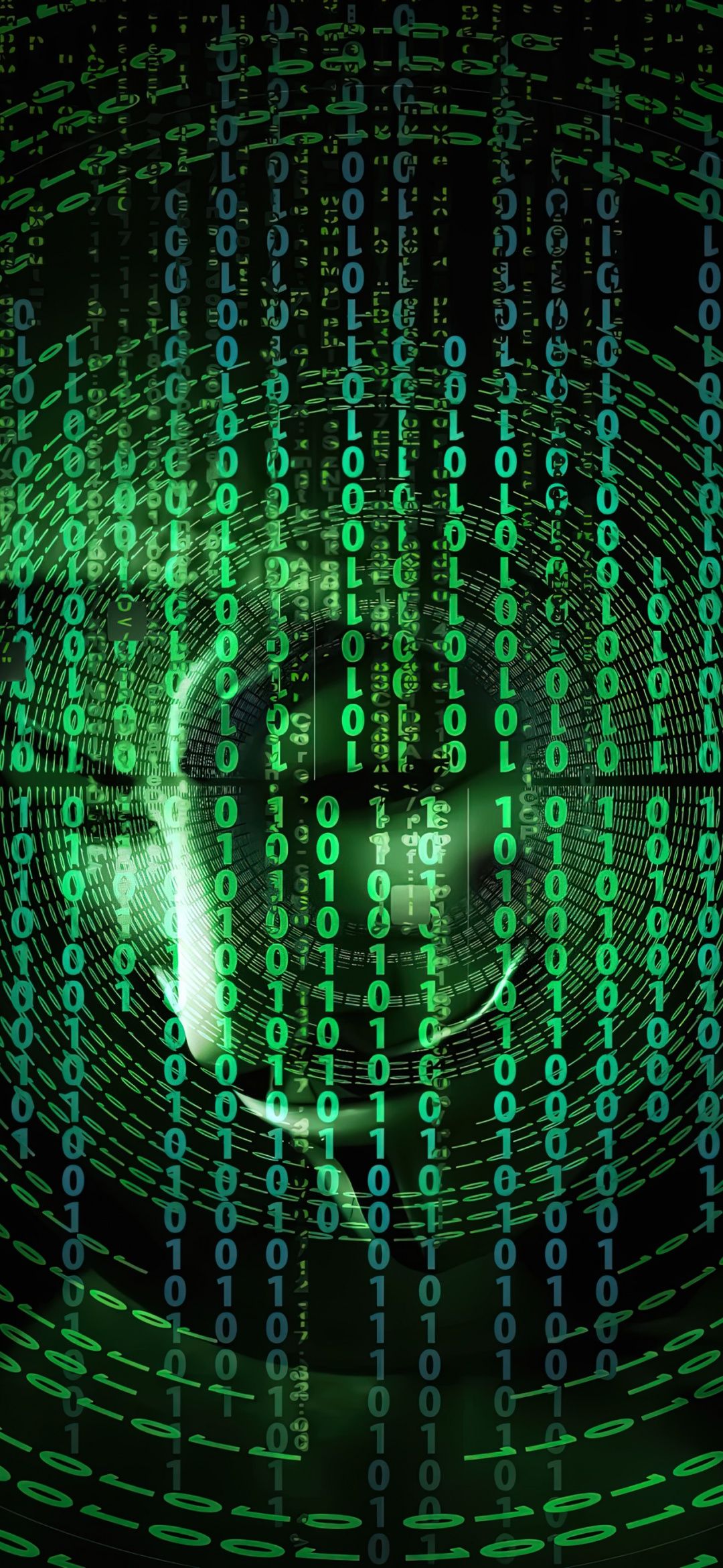 1080x2340 Hacker Wallpaper 4K, Binary, Coding, Bits, Hoodie