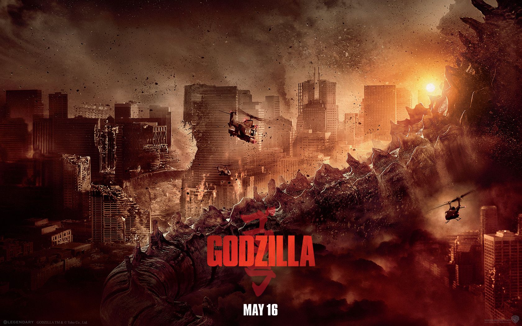 1680x1050 Official Godzilla 2014 HD Wallpaper (Godzilla 2014 Posters Image)