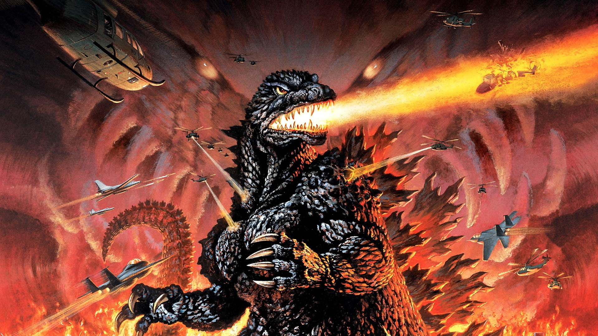 1920x1080 Godzilla wallpaper, Godzilla, movie poster, vintage HD wallpaper