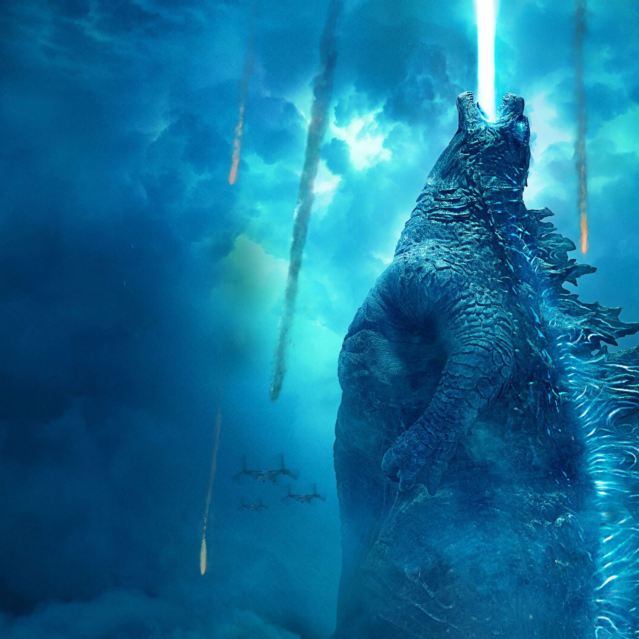 2048x2048 image Of Godzilla Godzilla: King Of The Monsters 4K Wallpaper