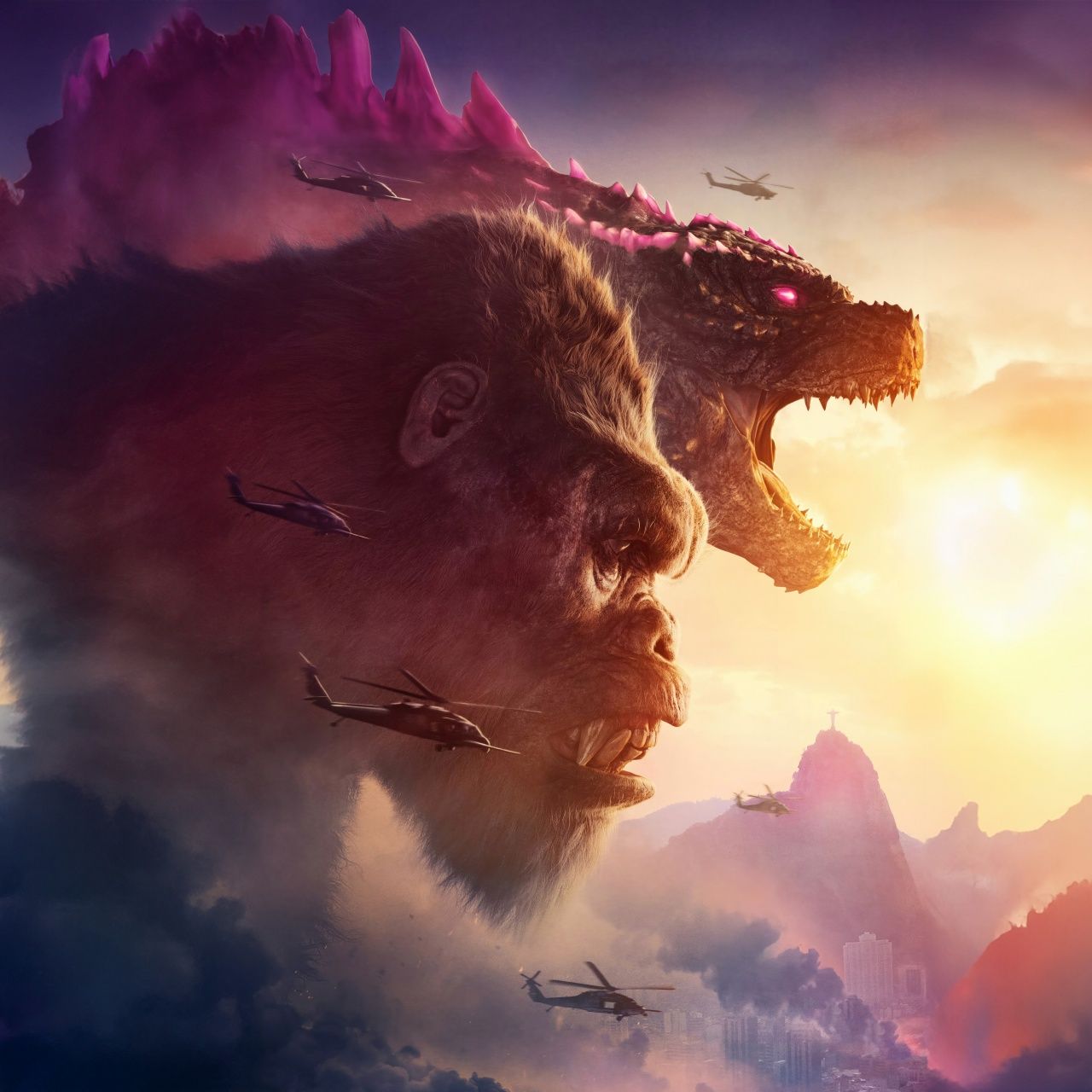 1280x1280 King Kong Godzilla Poster Godzilla, Godzilla VS Kong, King Kong Poster