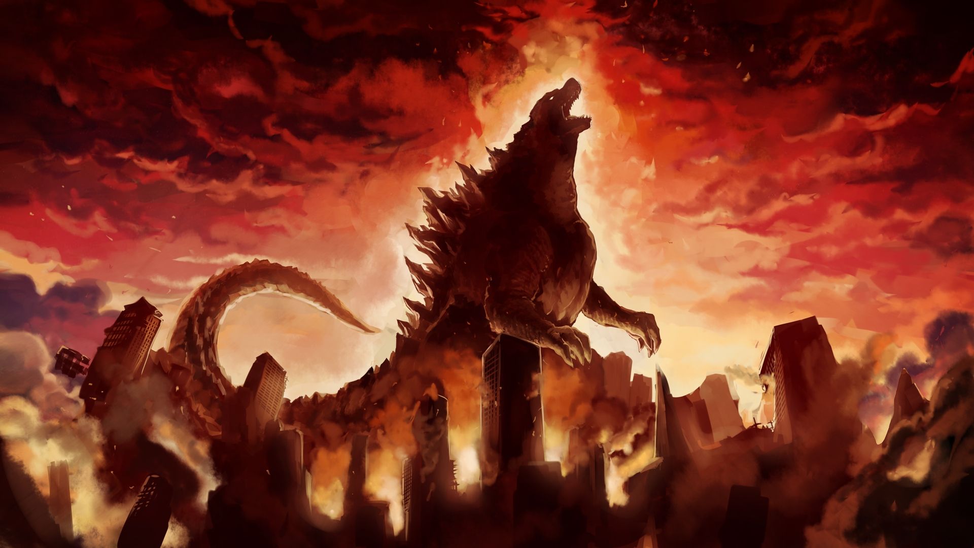 1920x1080 Desktop wallpaper: Godzilla, Movie, Godzilla (2014) 4K free download for PC. 345429
