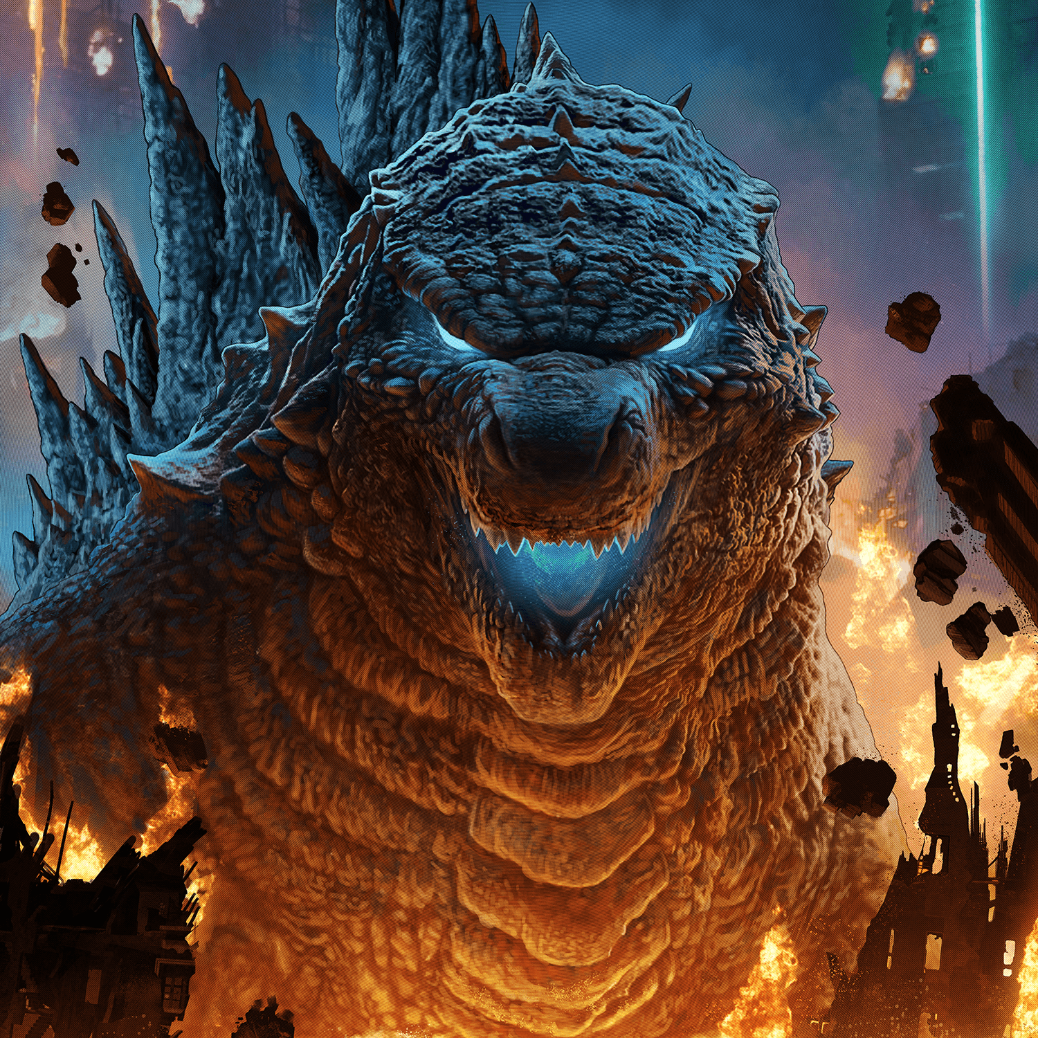 1500x1500 Godzilla Vs King Kong Wallpaper Pablo Olivera Godzilla Kong Acrylic Panel Print (GODZILLA)