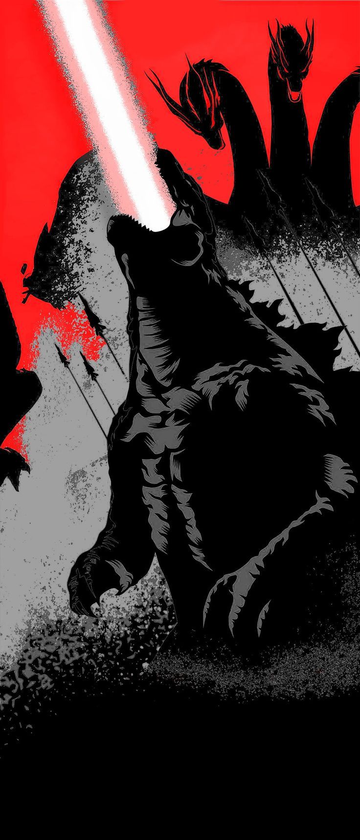 736x1717 Godzilla Wallpaper: King Of The Monsters, Amoled, Dark, Vertical