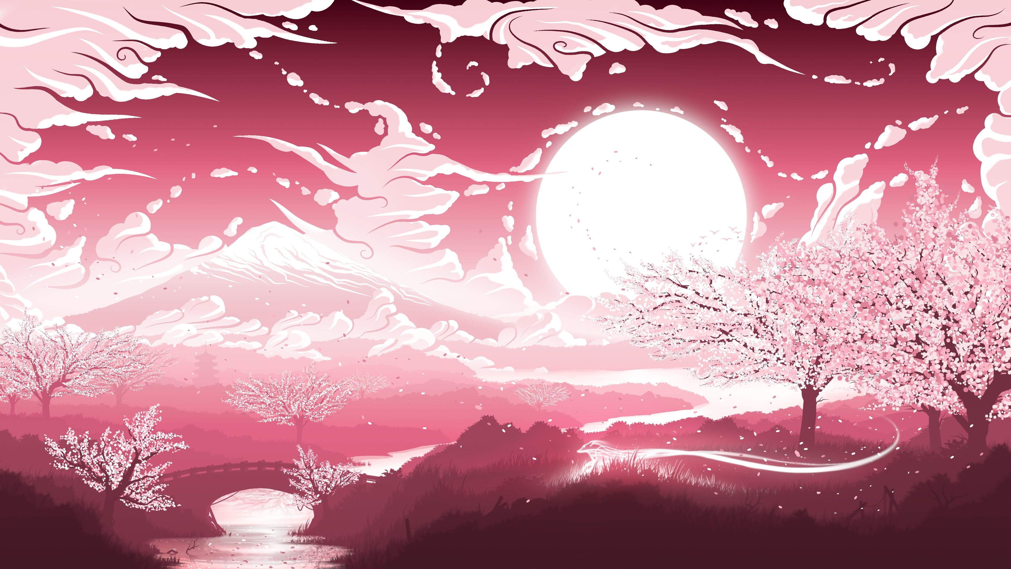 3840x2160 Cherry Blossom Fantasy Wallpaper