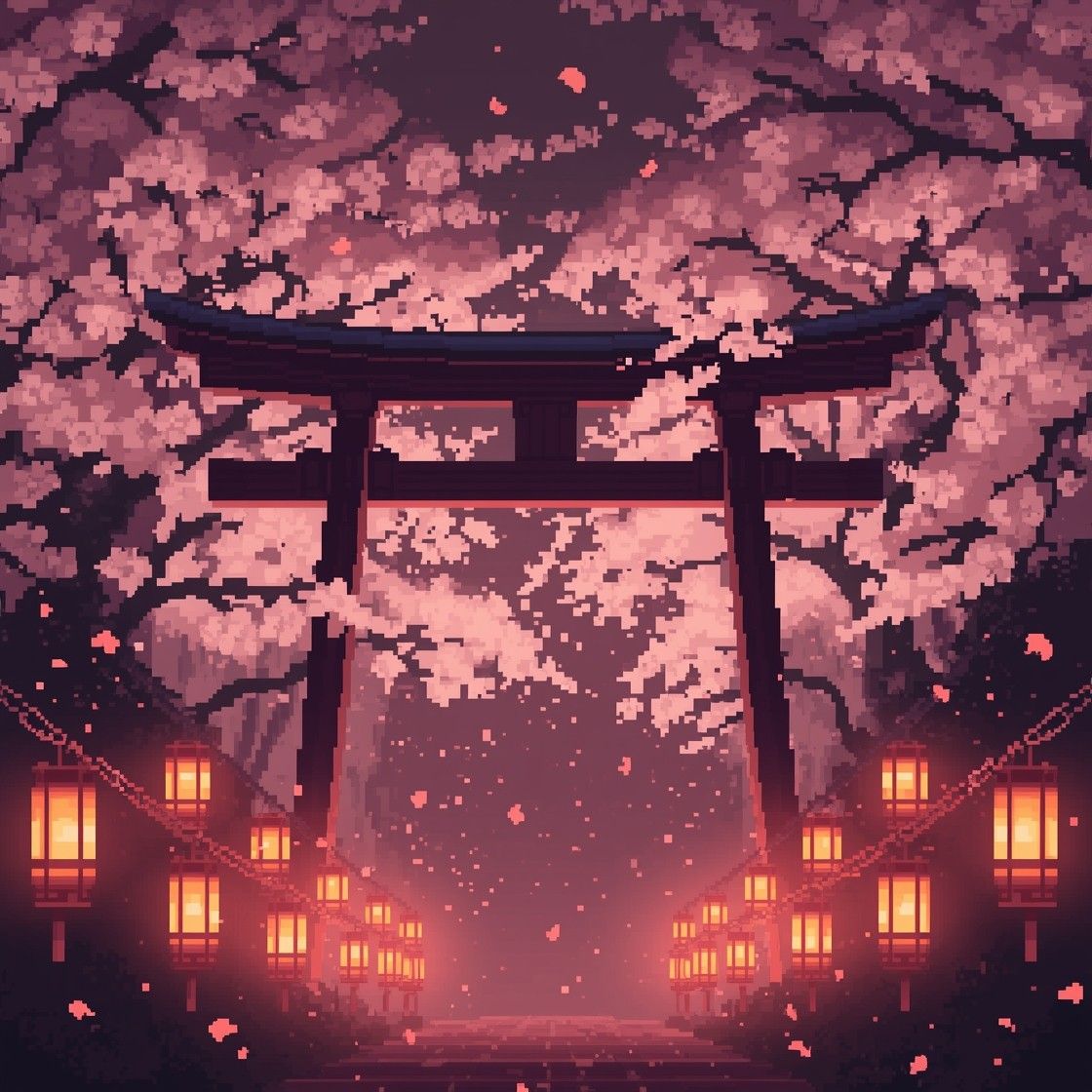1120x1120 Download Cherry Blossom Gateway Image, Torii, Gate