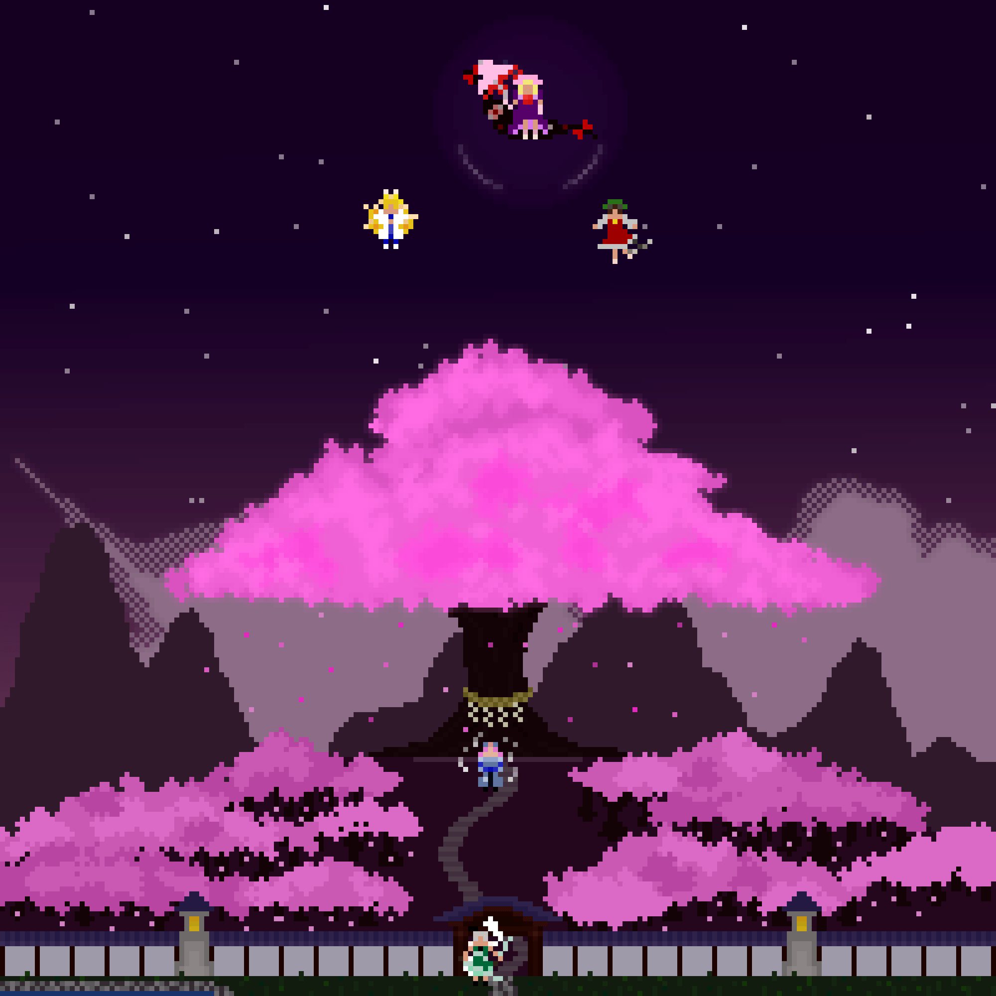 2000x2000 Perfect Cherry Blossom Pixel Art