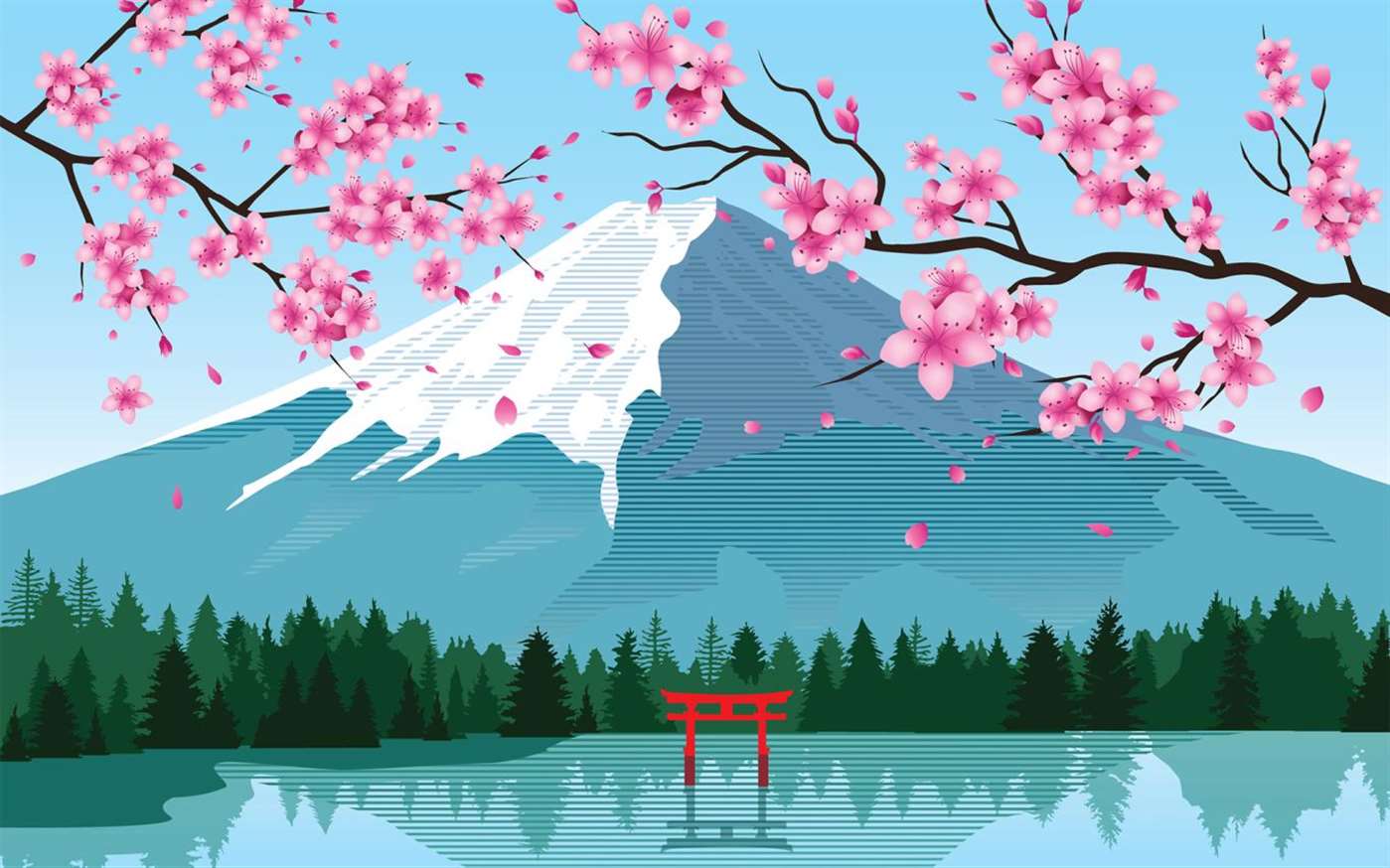 1399x874 Cherry Blossom Art Wallpaper