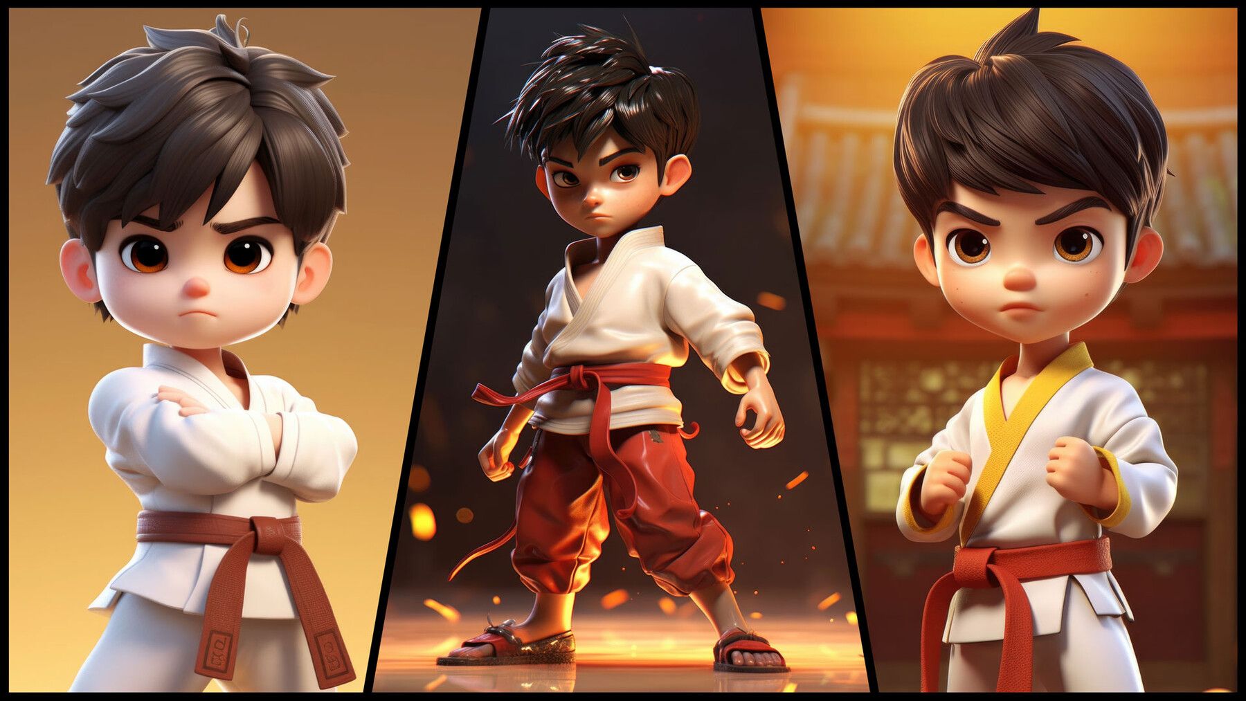 1800x1013 Kung Fu Kid Boy's Style Reference Image Pack
