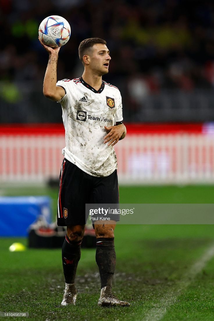 736x1104 Diogo Dalot of Manchester United looks to throw the ball in during. News Photo