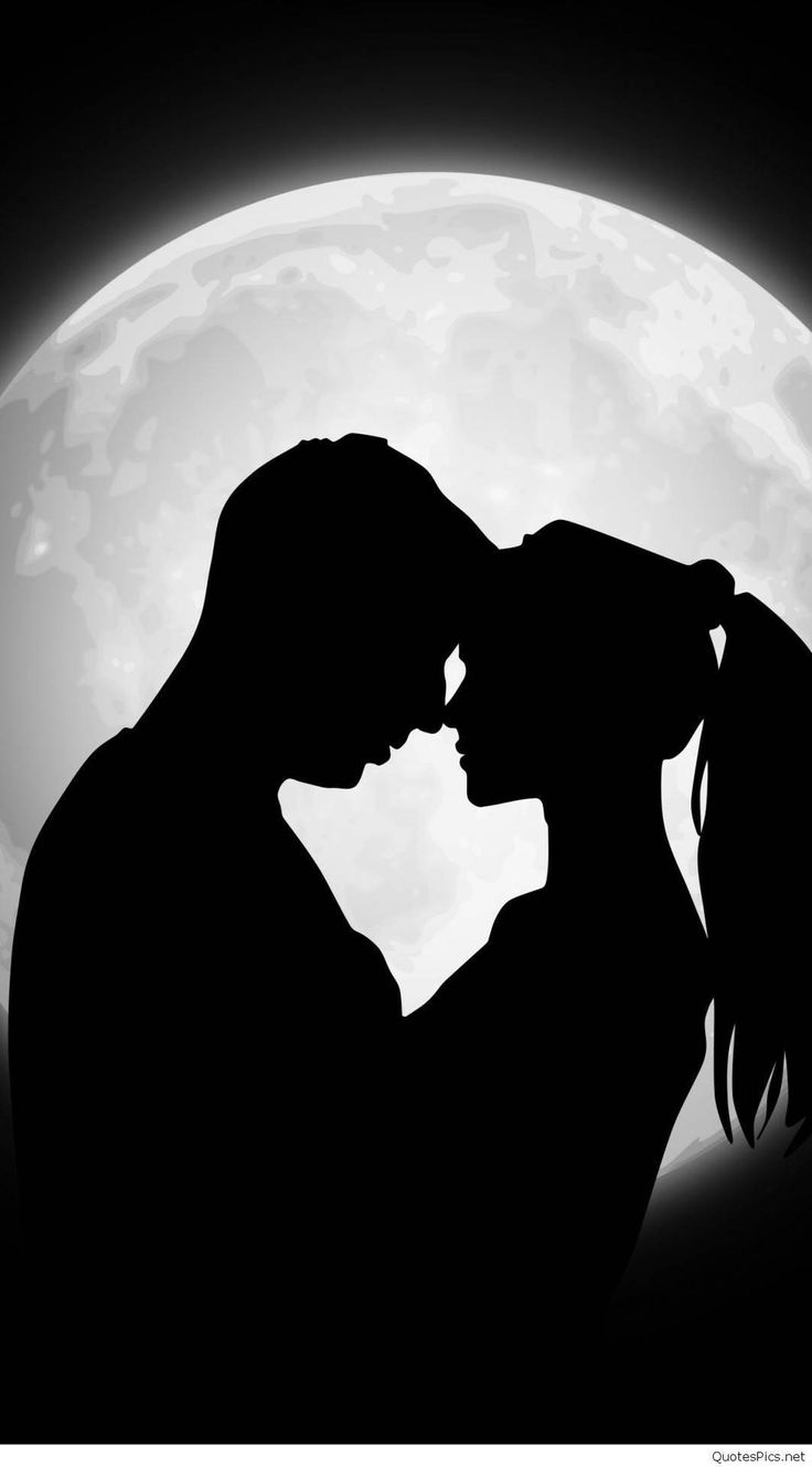 736x1329 Download Couple In Moon Black Love Wallpaper
