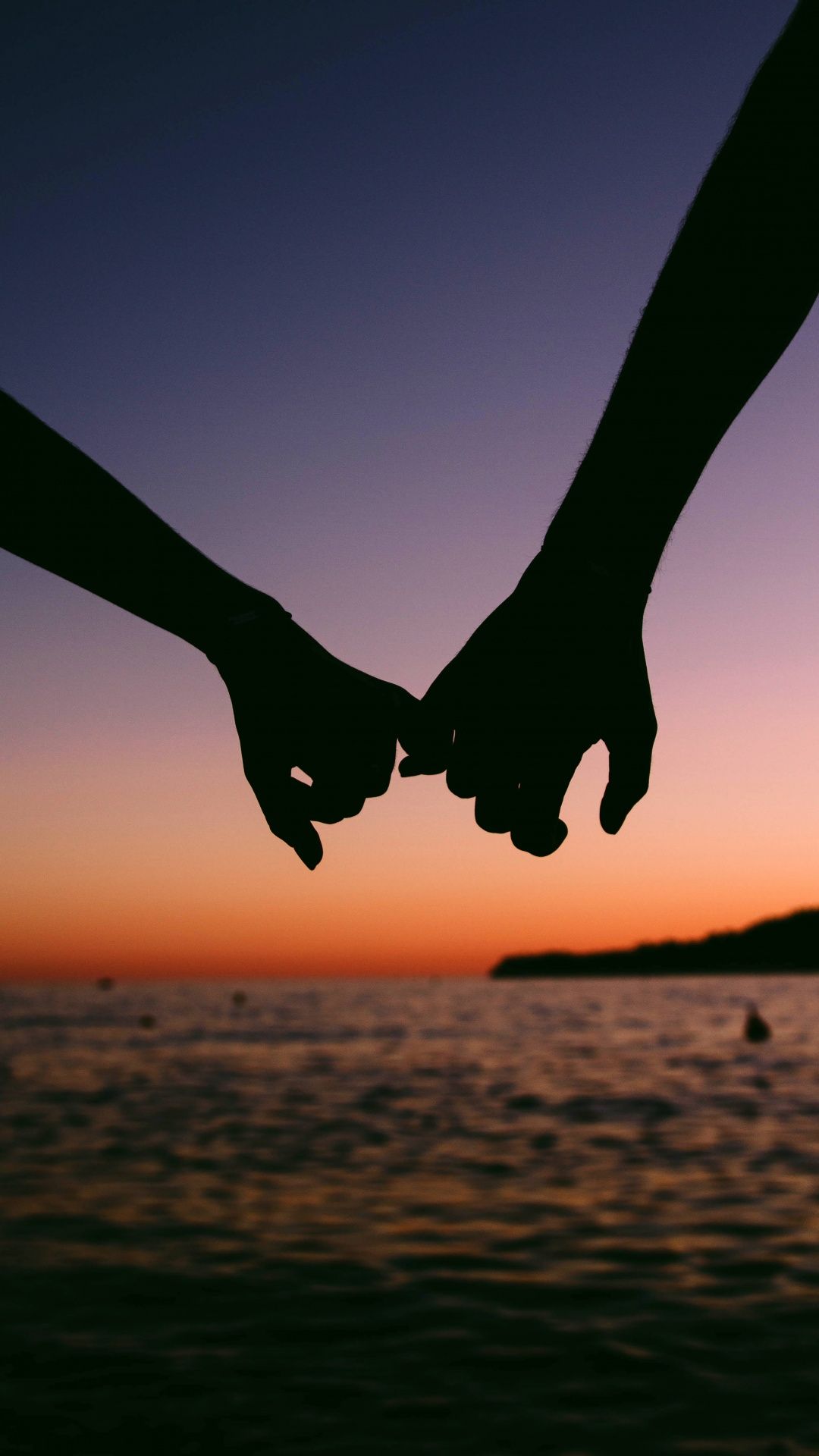 1080x1920 Hands together Wallpaper 4K, Couple, Silhouette, Sunset