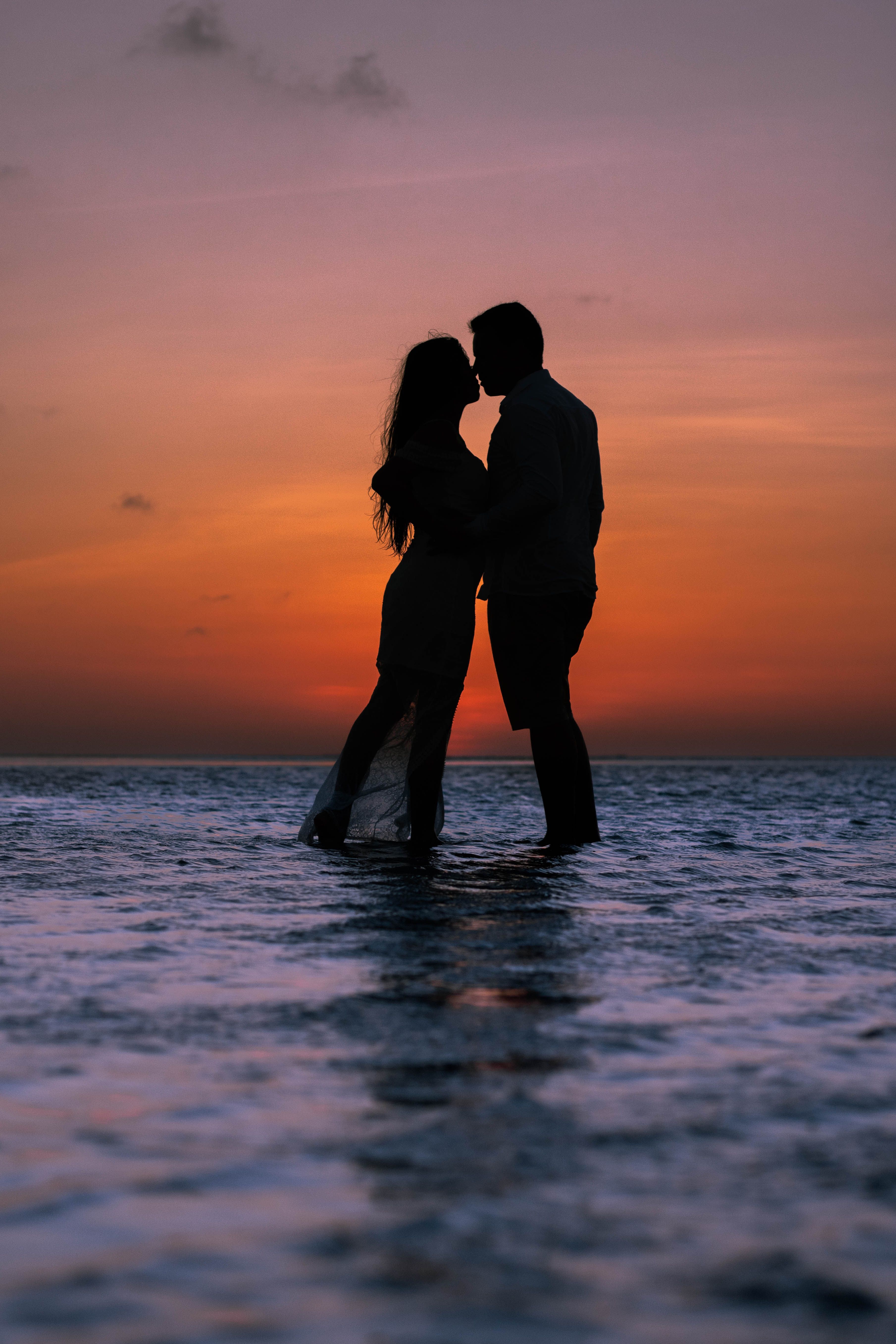3619x5428 Silhouette of Couple on Seashore · Free