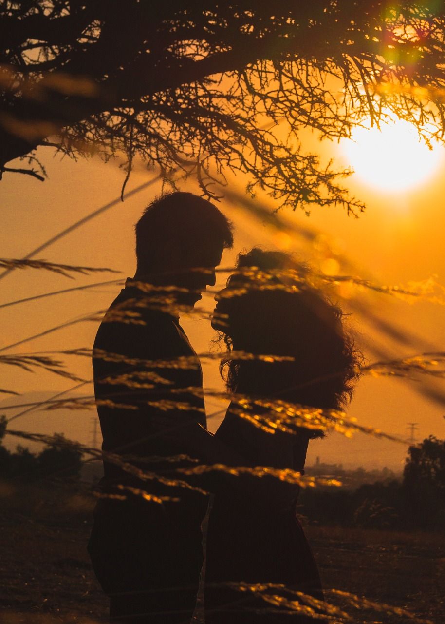 914x1280 Couple, sunset, love, romantic, romance