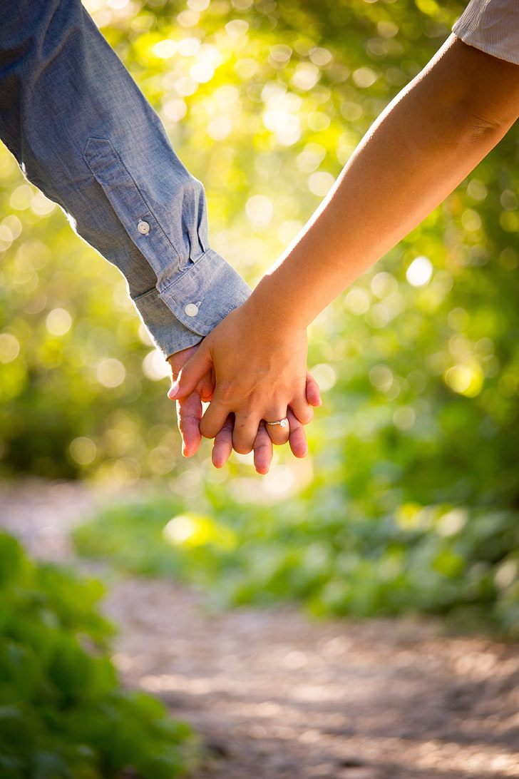 728x1092 HD wallpaper: hands, couple, love, romance, glare, two people, togetherness