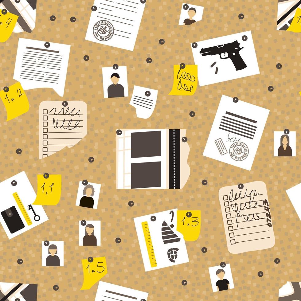 980x980 Flat seamless pattern board detective