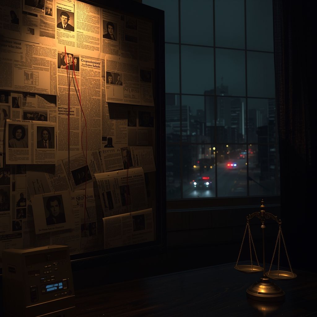 1024x1024 dark cinematic crime investigation scene