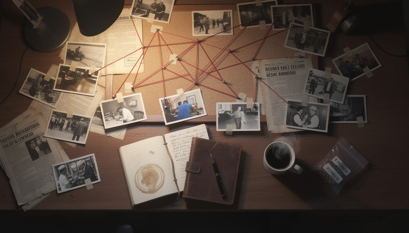 1344x768 Free Detective Evidence Wall Image, Detective, Evidence