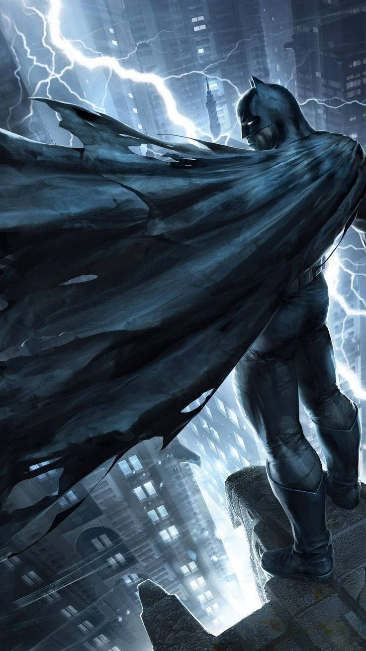736x1308 Download Lightning And Batman Dark iPhone Wallpaper