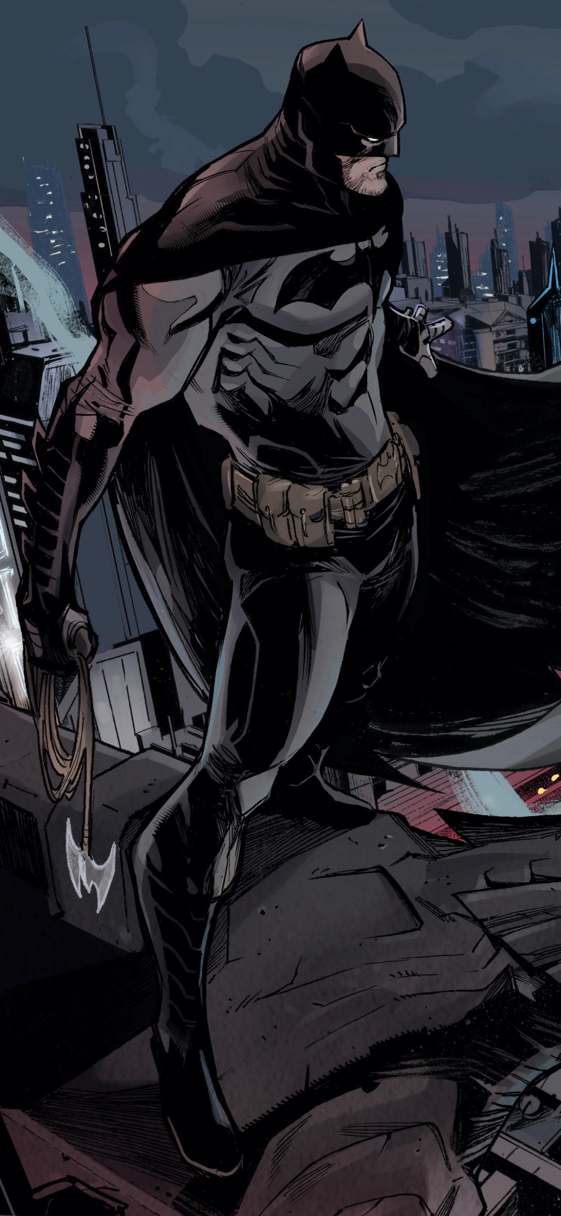 1125x2436 Phone wallpaper: Batman, Gotham City, Comics, Bat Signal, Dc Comics 1177615