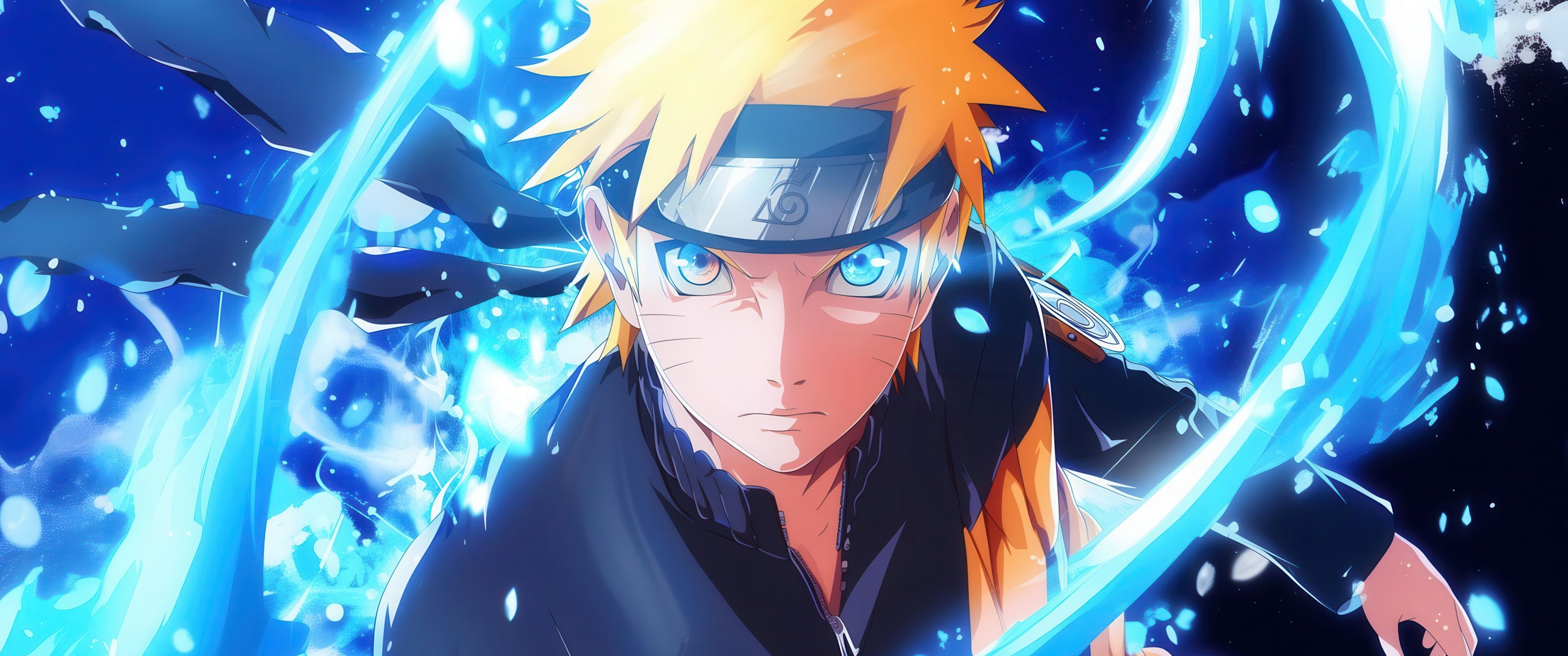 3440x1440 Naruto Uzumaki Wallpaper 4K, Aesthetic, 5K, Blue background