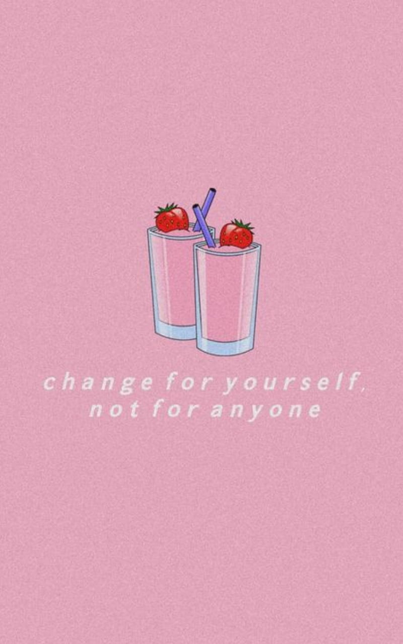 800x1280 Aesthetic Pink, cute, milkshakes, positive, strawberries, HD phone wallpaper