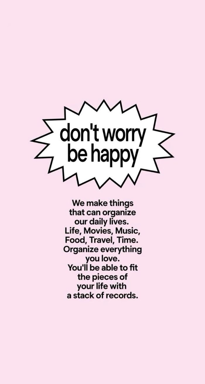 700x1308 Don't Worry Be Happy Pink Positive Quote Wallpaper : Phone Background