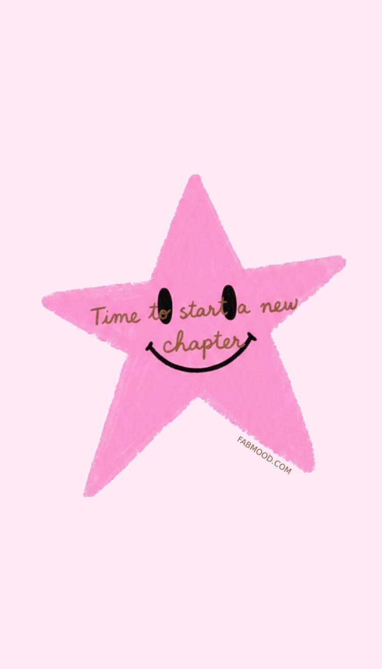 750x1313 Pink Star Positive Wallpaper for New Beginnings and Fresh Motivation