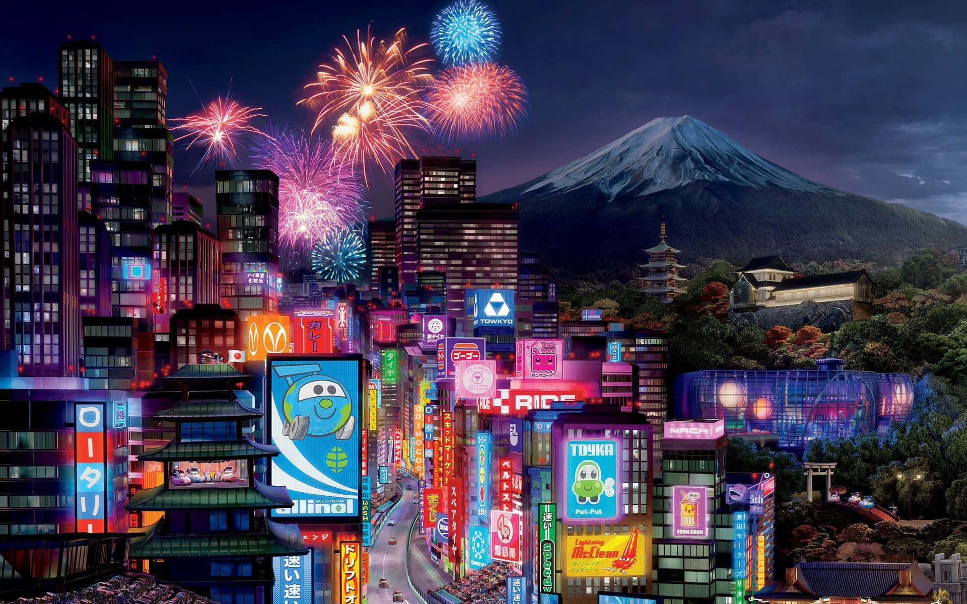 1920x1200 Download Tokyo Awakens Under the Glittering Night Sky Picture