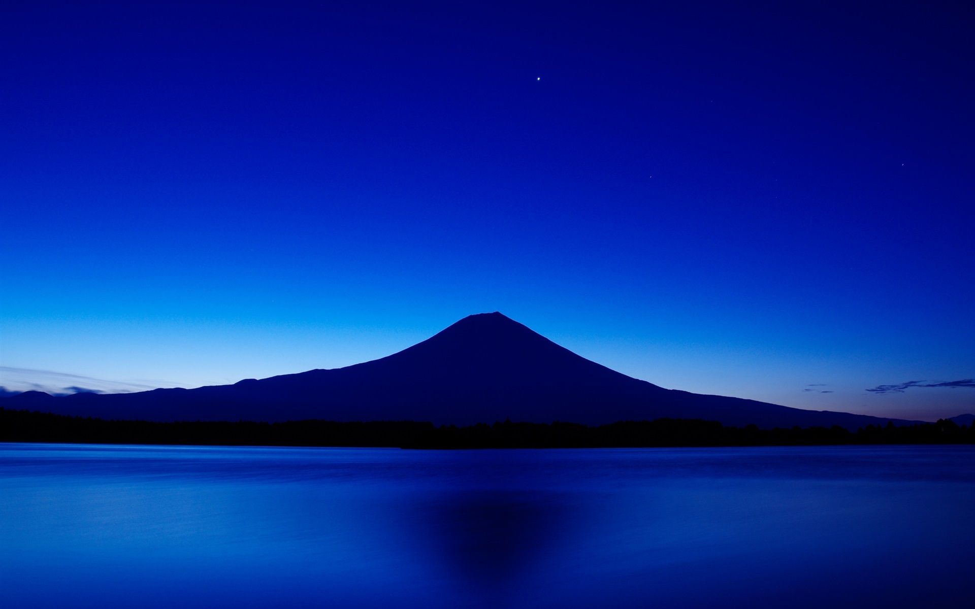 1920x1200 Wallpaper Japan, mount Fuji, blue sky, lake, night 1920x1200 Picture, Image