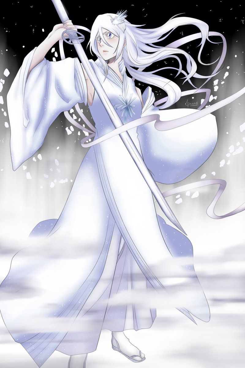 800x1200 Hakka no togame ❄️❄️❄️❄️ (the fragment of a panel so beautiful that I had to color it in.) #BLEACH #bankai #rukiakuchiki
