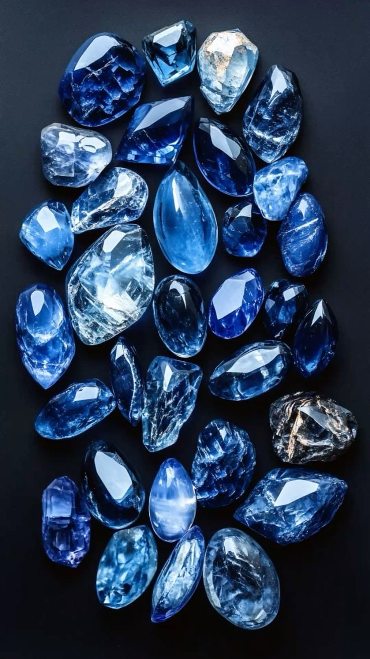 736x1308 A scattered arrangement of natural sapphire gems