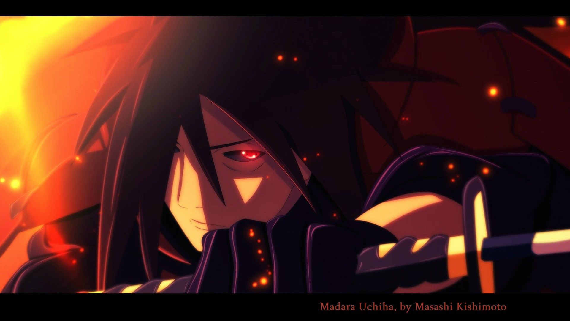 1920x1080 Wallpaper Madara Uchiha, Naruto Shippuden, Naruto shippuuden, Power Uchiha, magic power, evil eye, the hilt of the sword, ninja for mobile and desktop, section сёнэн, resolution 1920x1080