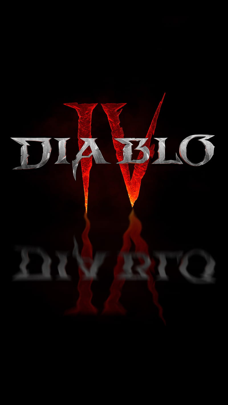 800x1422 Diablo 4 reflection, black, blizzard, d diablo, diablo diablo iv, logo, HD phone wallpaper