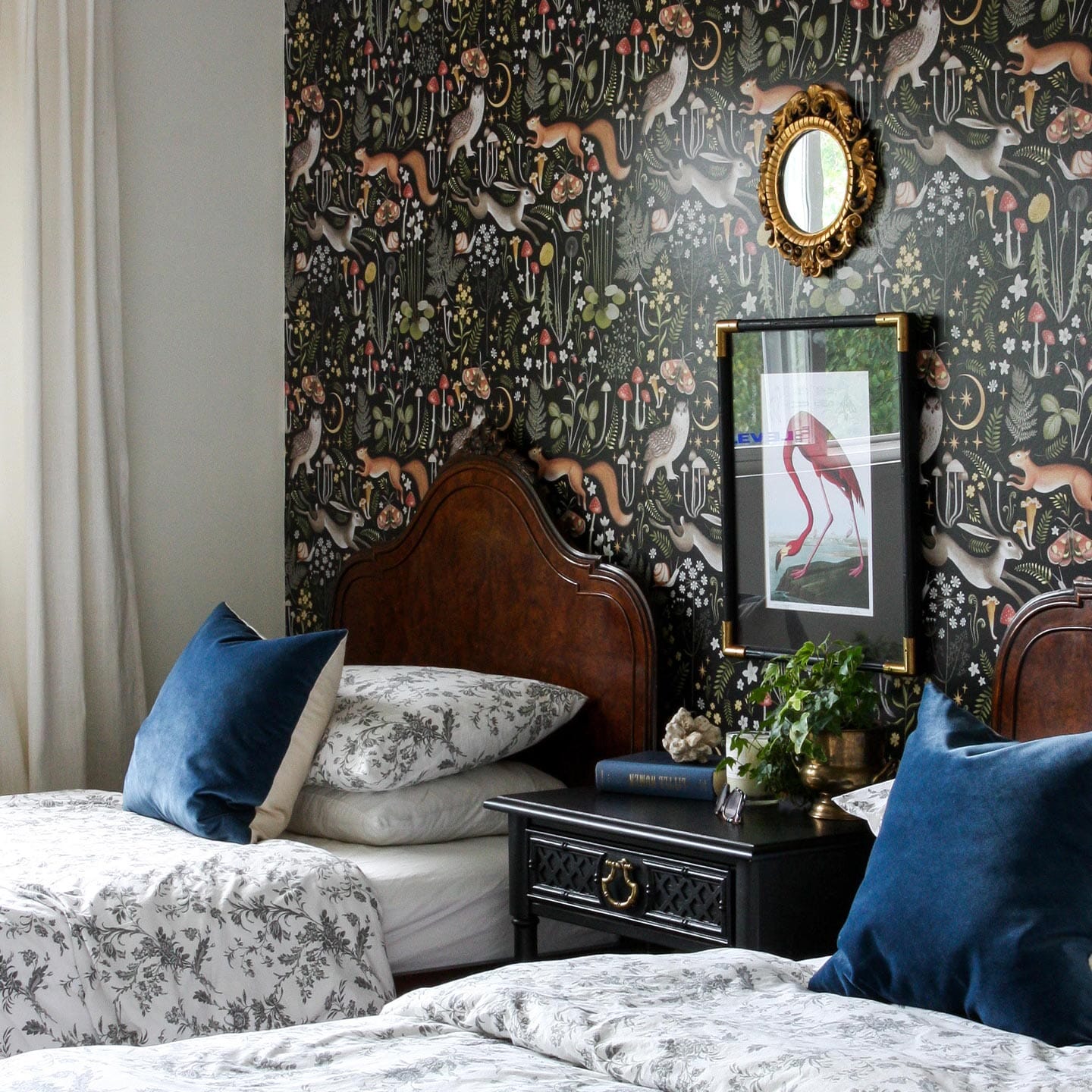 1440x1440 Herbology Wallpaper, Peel & Stick / 10 FEET / Blue