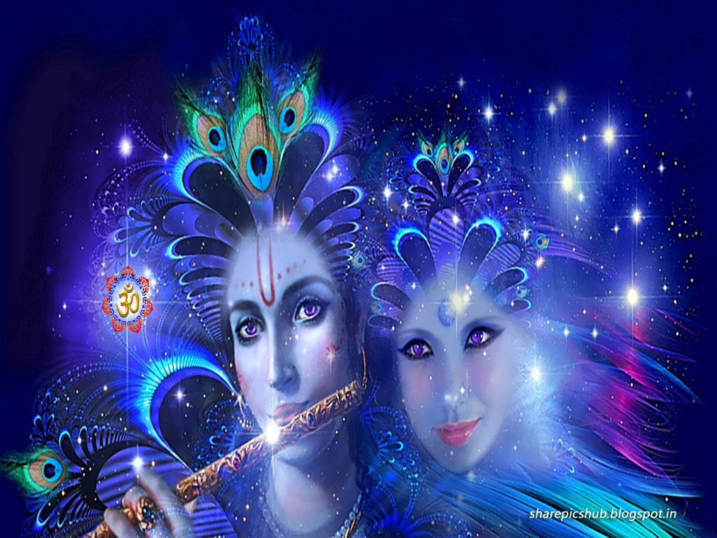 1024x768 Lord Radha Krishna 3D Wallpaper in Blue For Desktop. Share Pics Hub