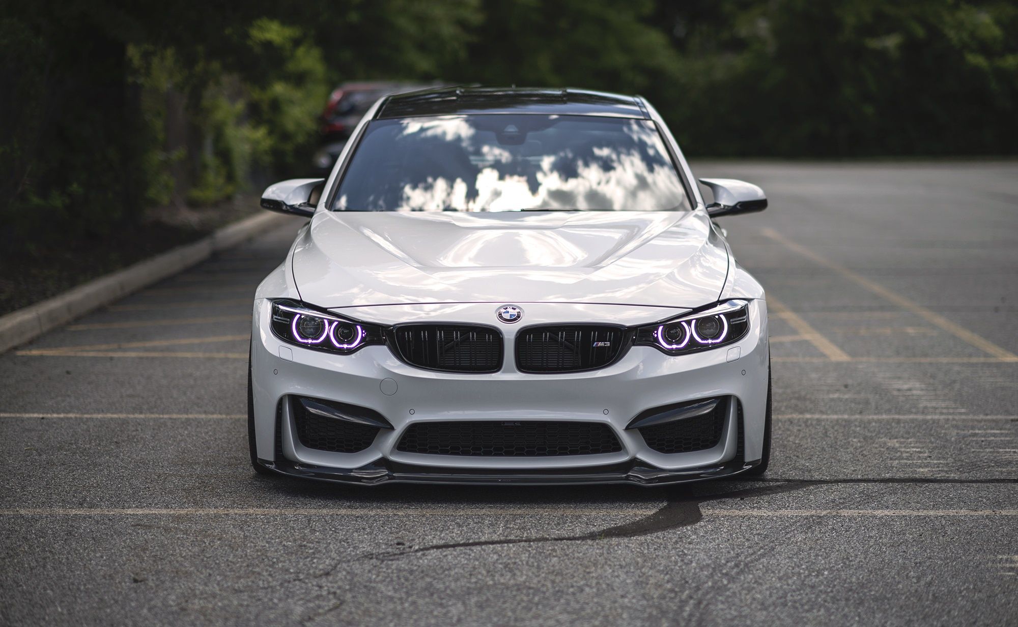 2000x1233 Wallpaper face, LED, Front, Angel Eye, F BMW, white, light for mobile and desktop, section bmw, resolution 2000x1233