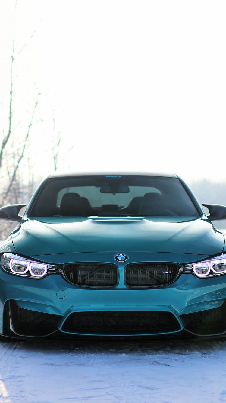 750x1334 Download BMW in the Winter, Bmw, Winter, Blue, Snow, F80 Wallpaper in 750x1334 Resolution