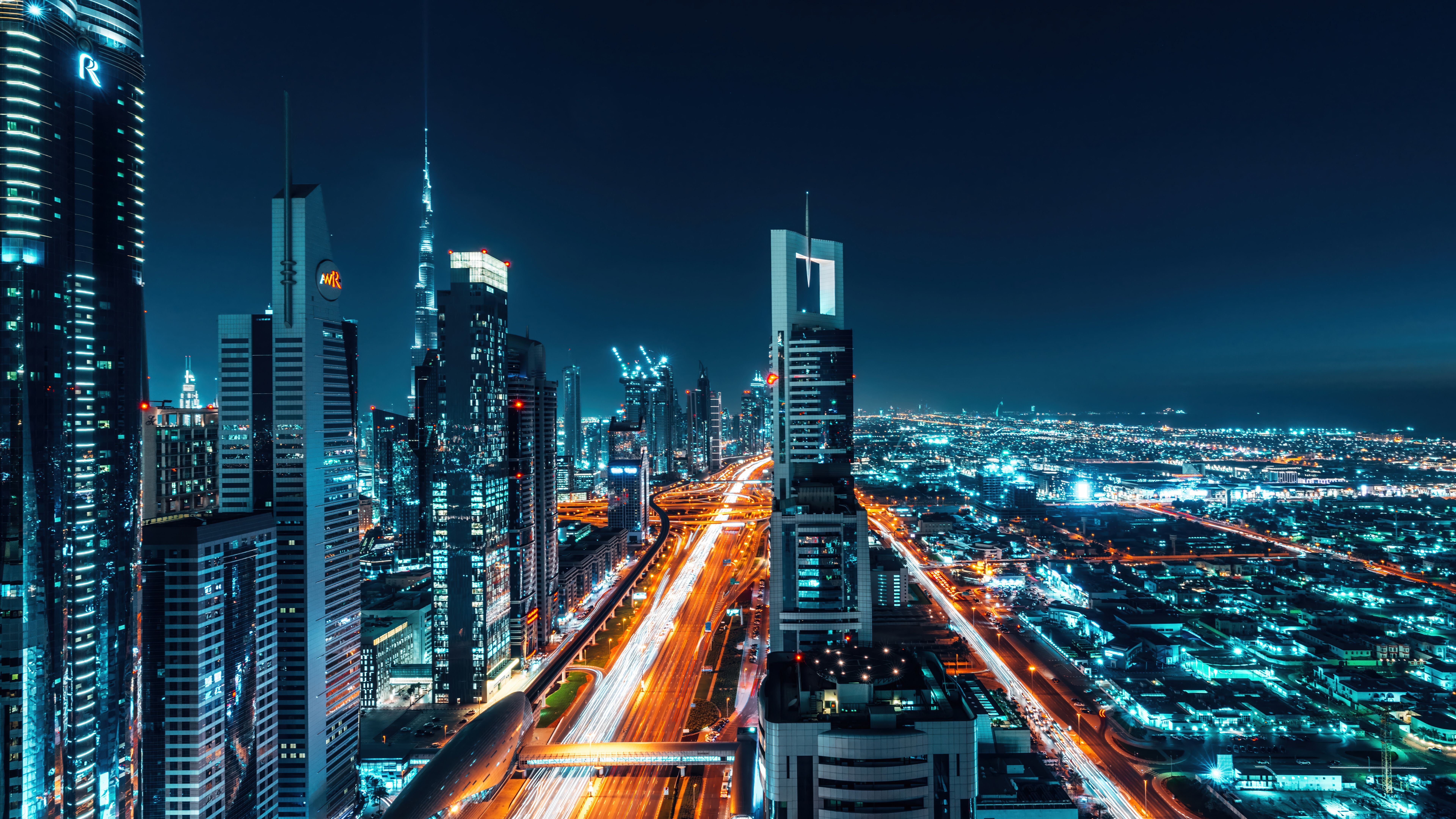 7680x4320 City Night Buildings Scenery Wallpaper 4K 8K HD PC f